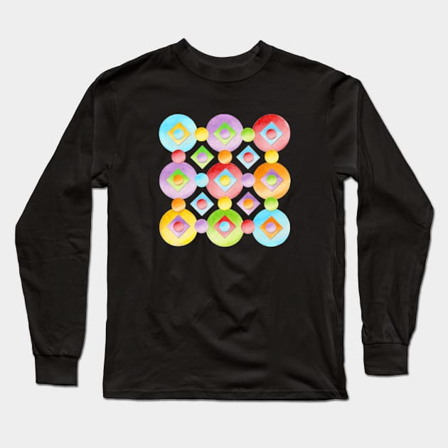 Happy Rainbow Dots Long Sleeve T-Shirt by PatriciaSheaArt